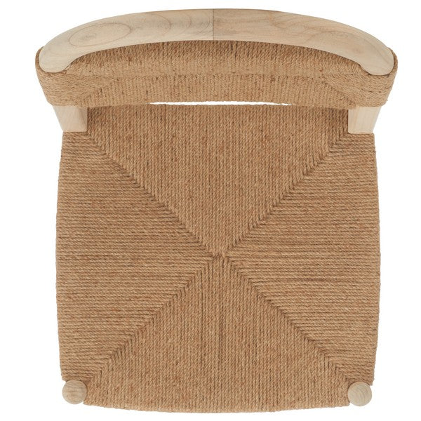 Chair with woven backrest and seat on a white background