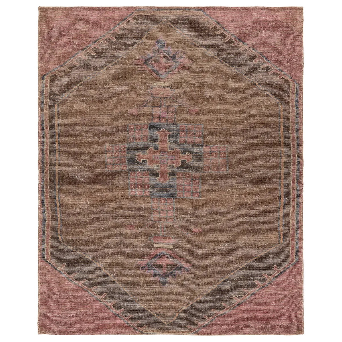 Rug with geometric pattern on a plain background