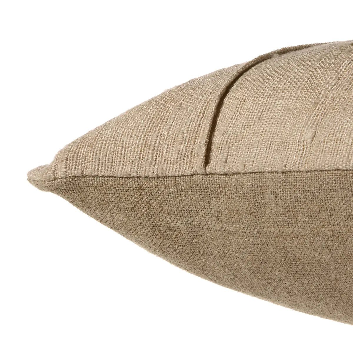 Beige textured pillow on a white background
