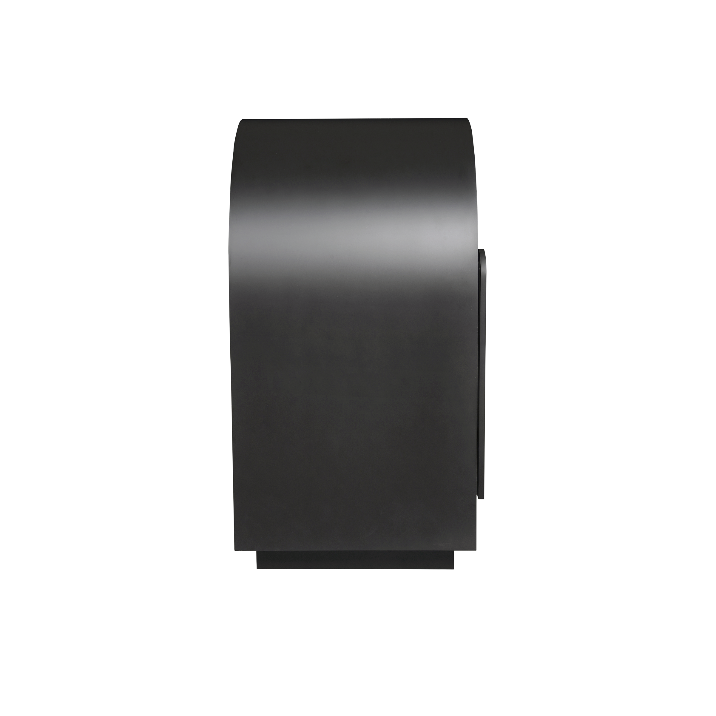 Side view of black credenza sideboard