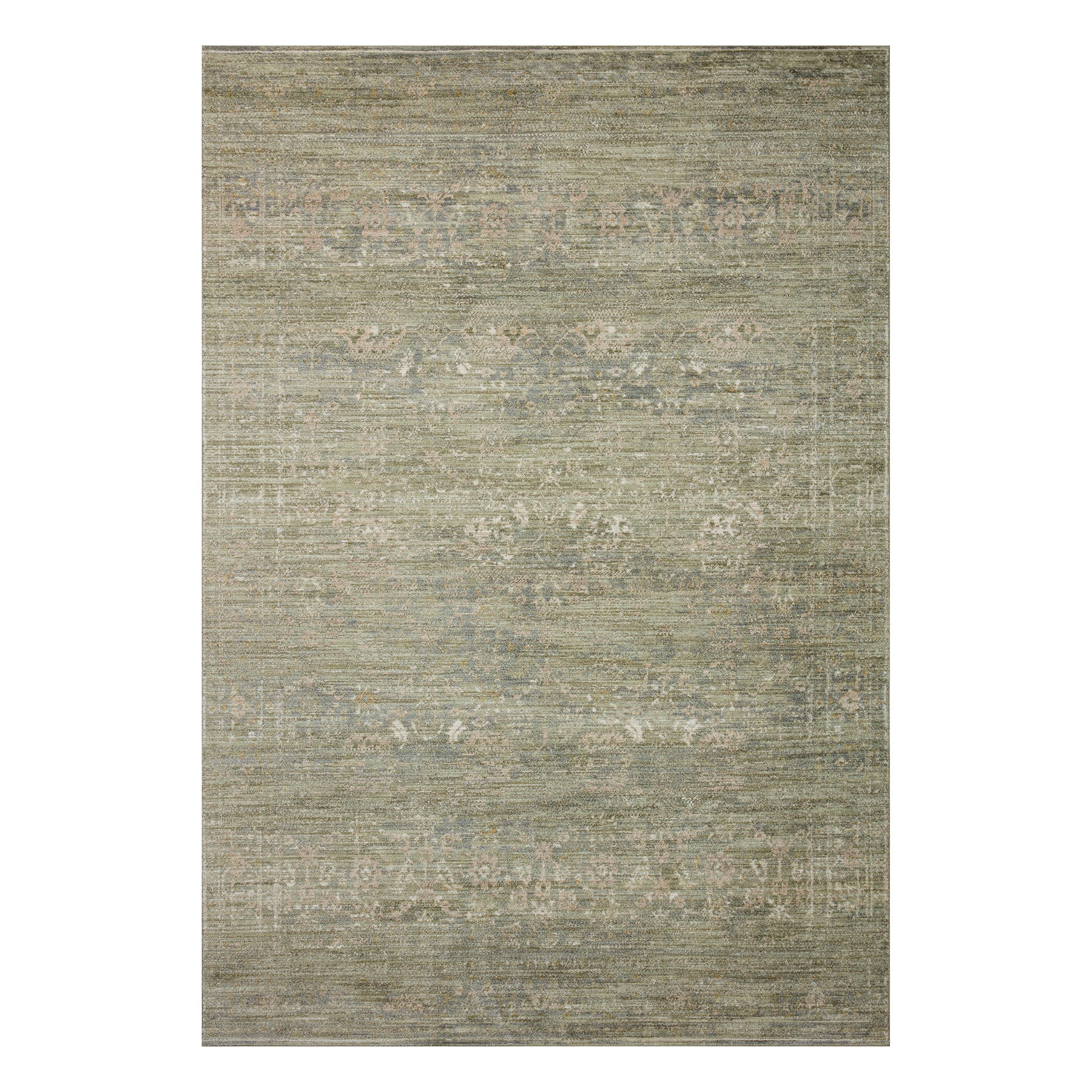 Textured green rug on a white background