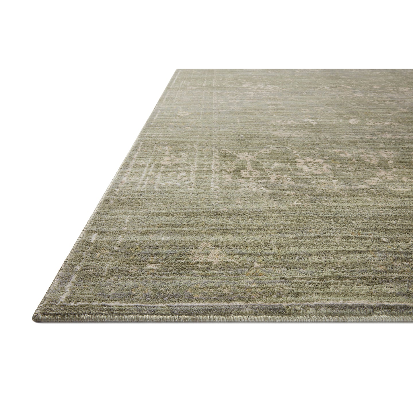Gray green textured rug on a white background