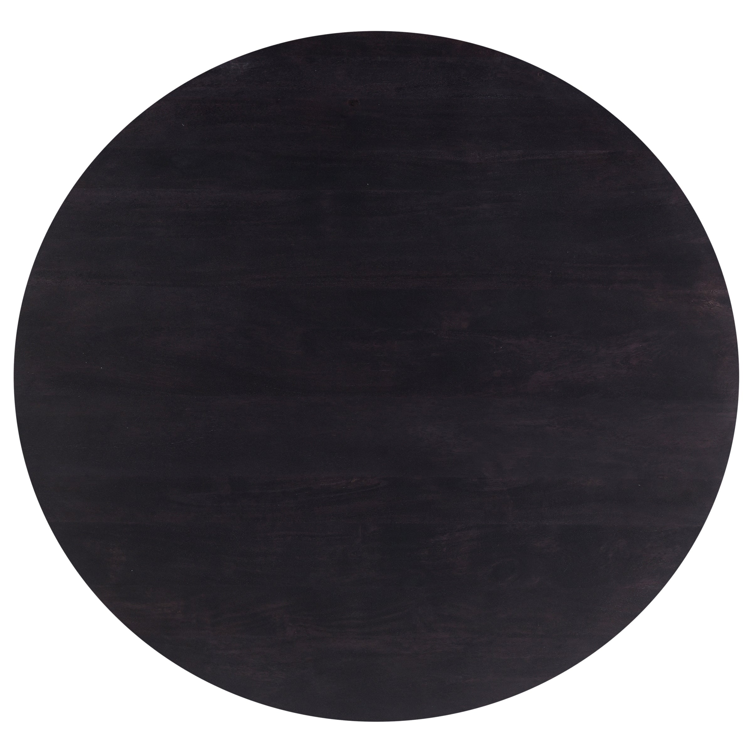 Round black rug on a white background