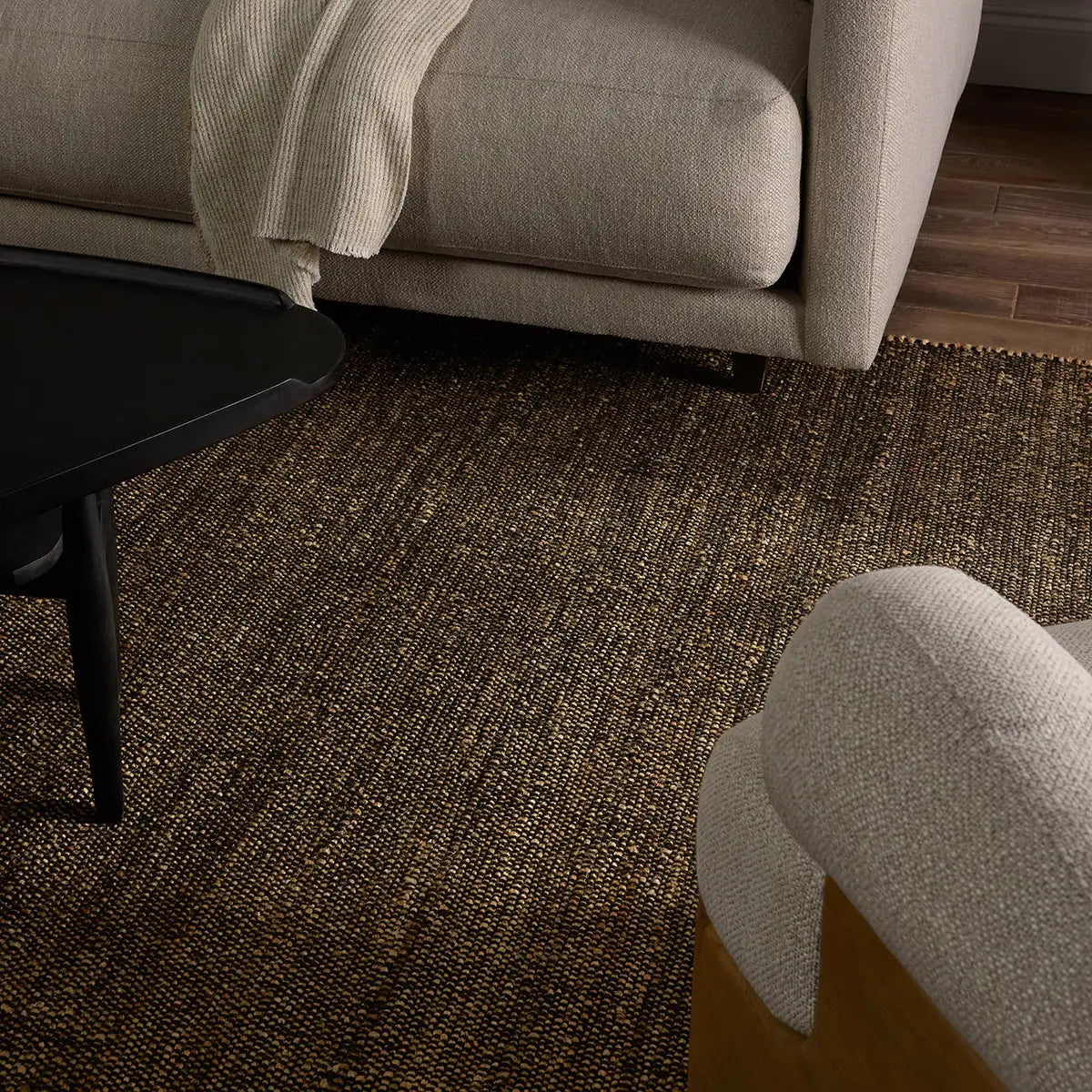 Textured brown rug