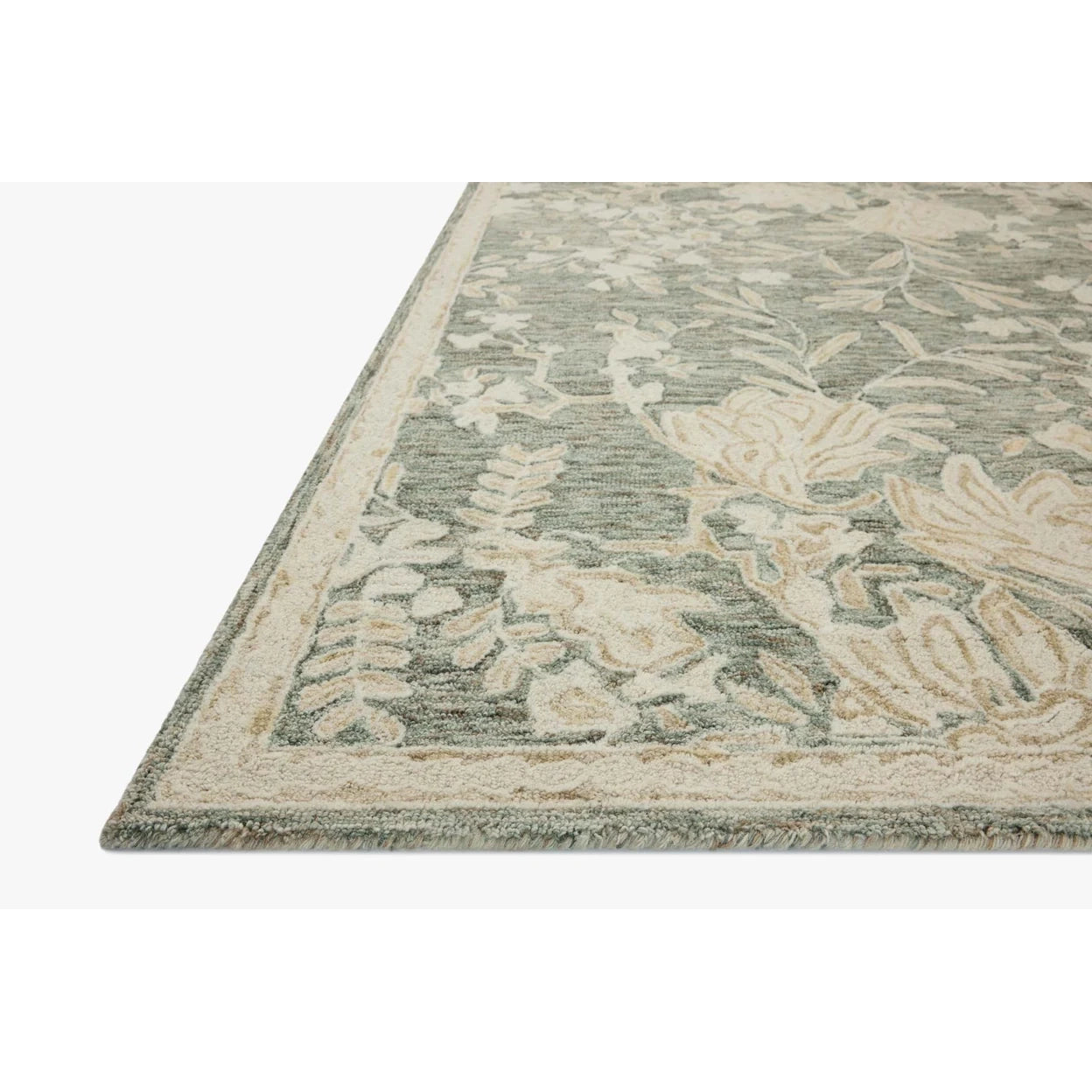 Floral patterned rug on a white background