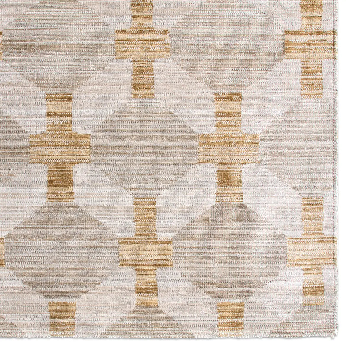 Textured area rug with geometric pattern in neutral colors