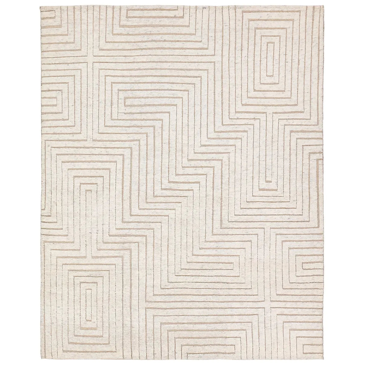 Geometric beige rug on a white background