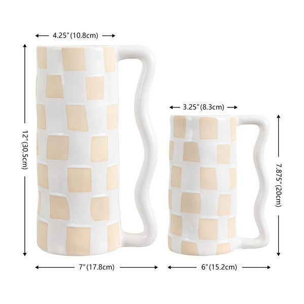 Nexa Checkered Vases - Set of 2