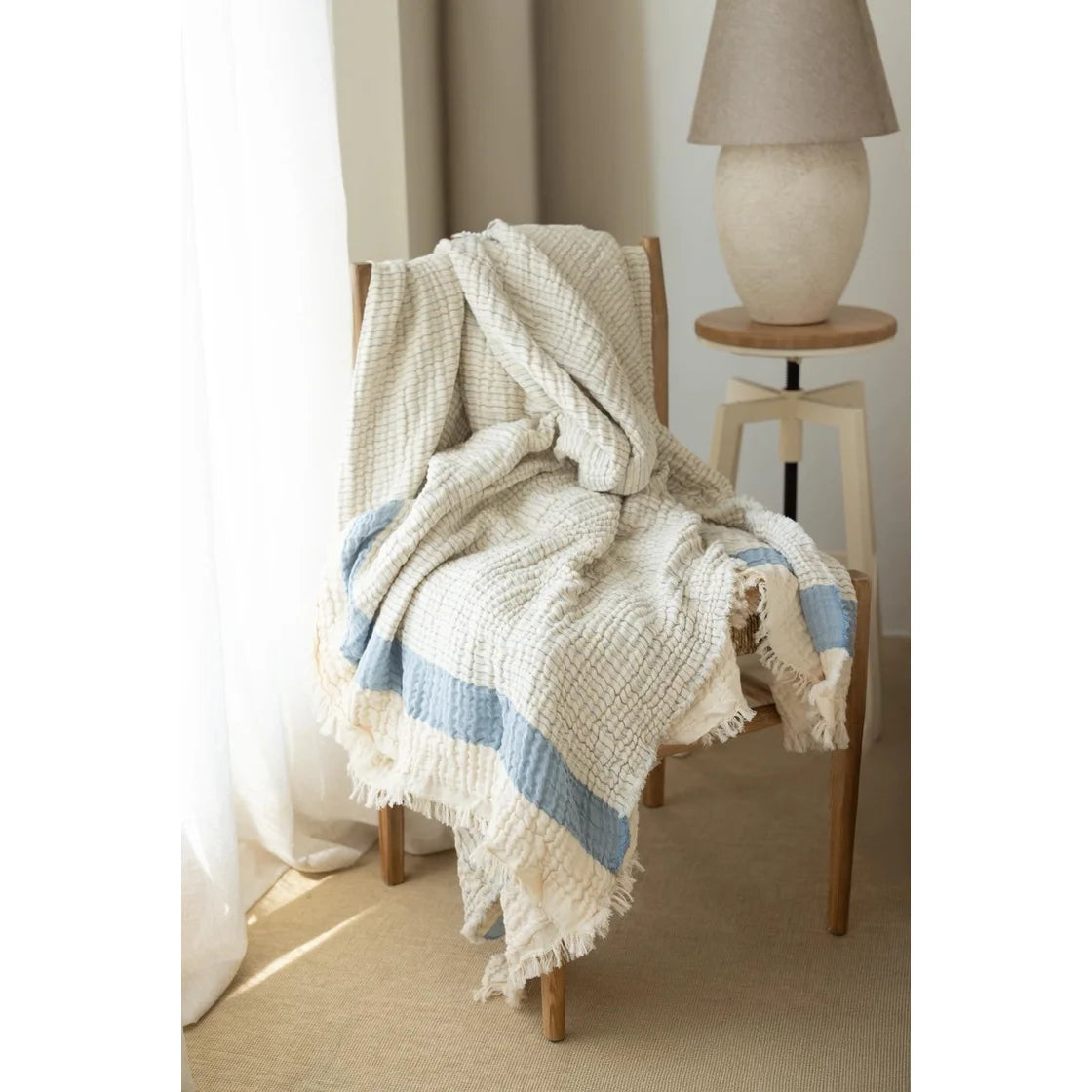 Crinkle Gauze Muslin Cotton Modal Throw Blanket