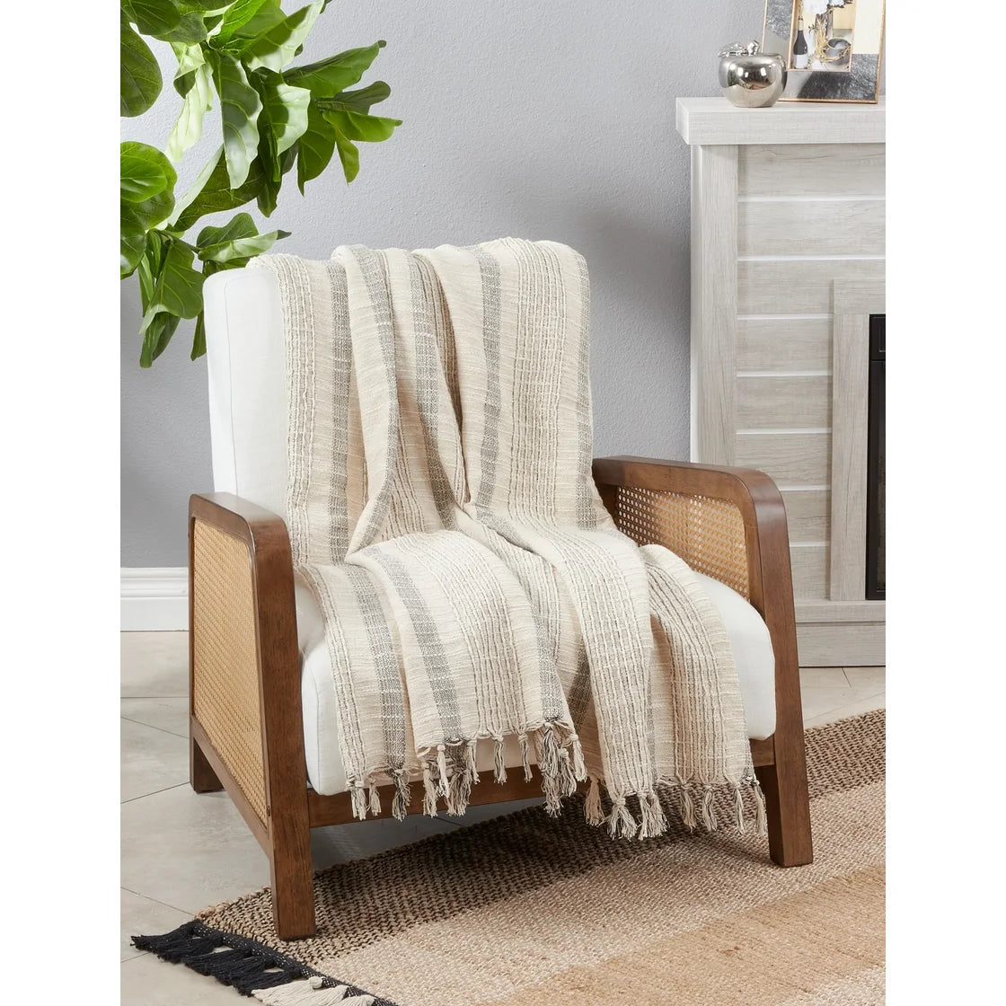 Striped Woven Throw