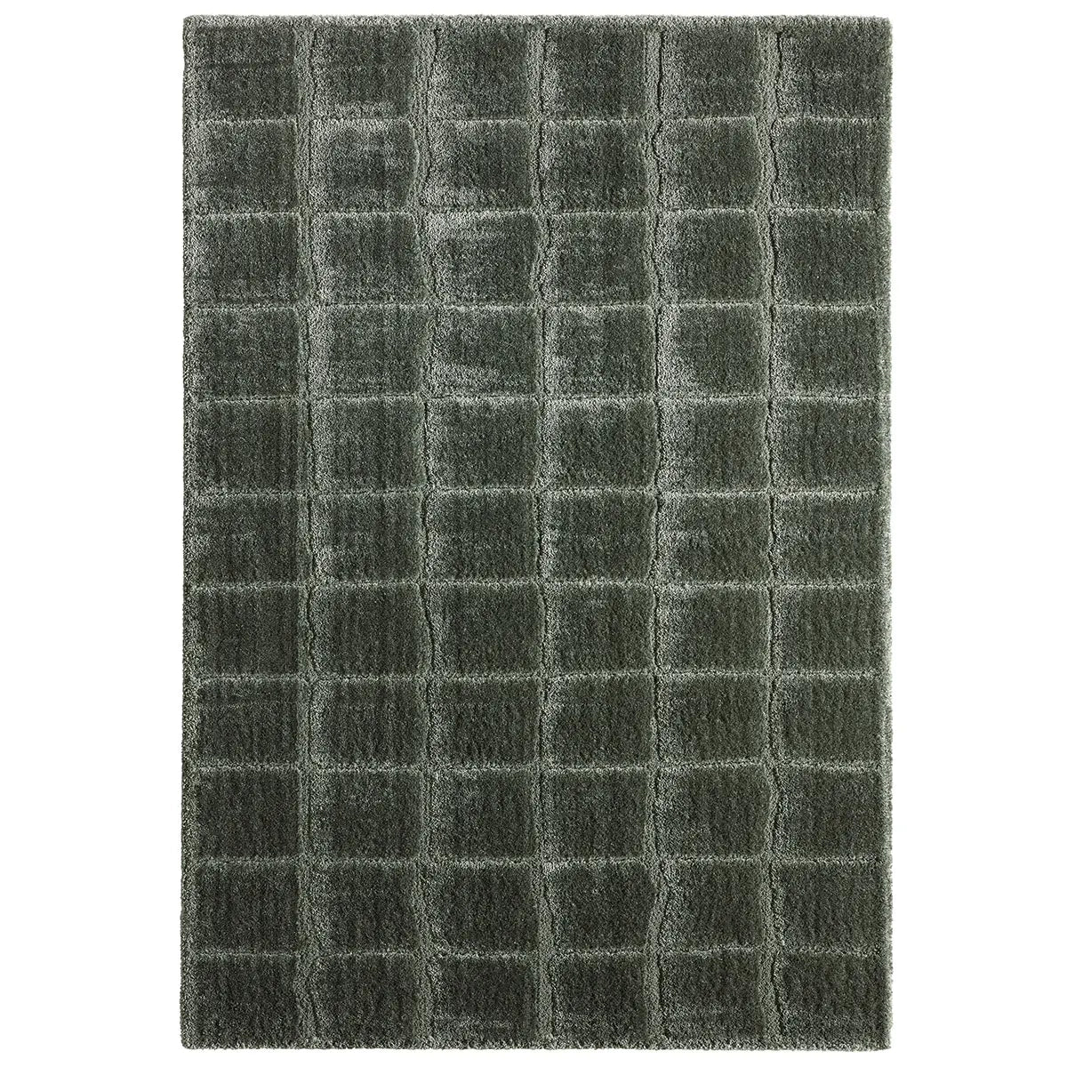 Gray checkered rug on a white background