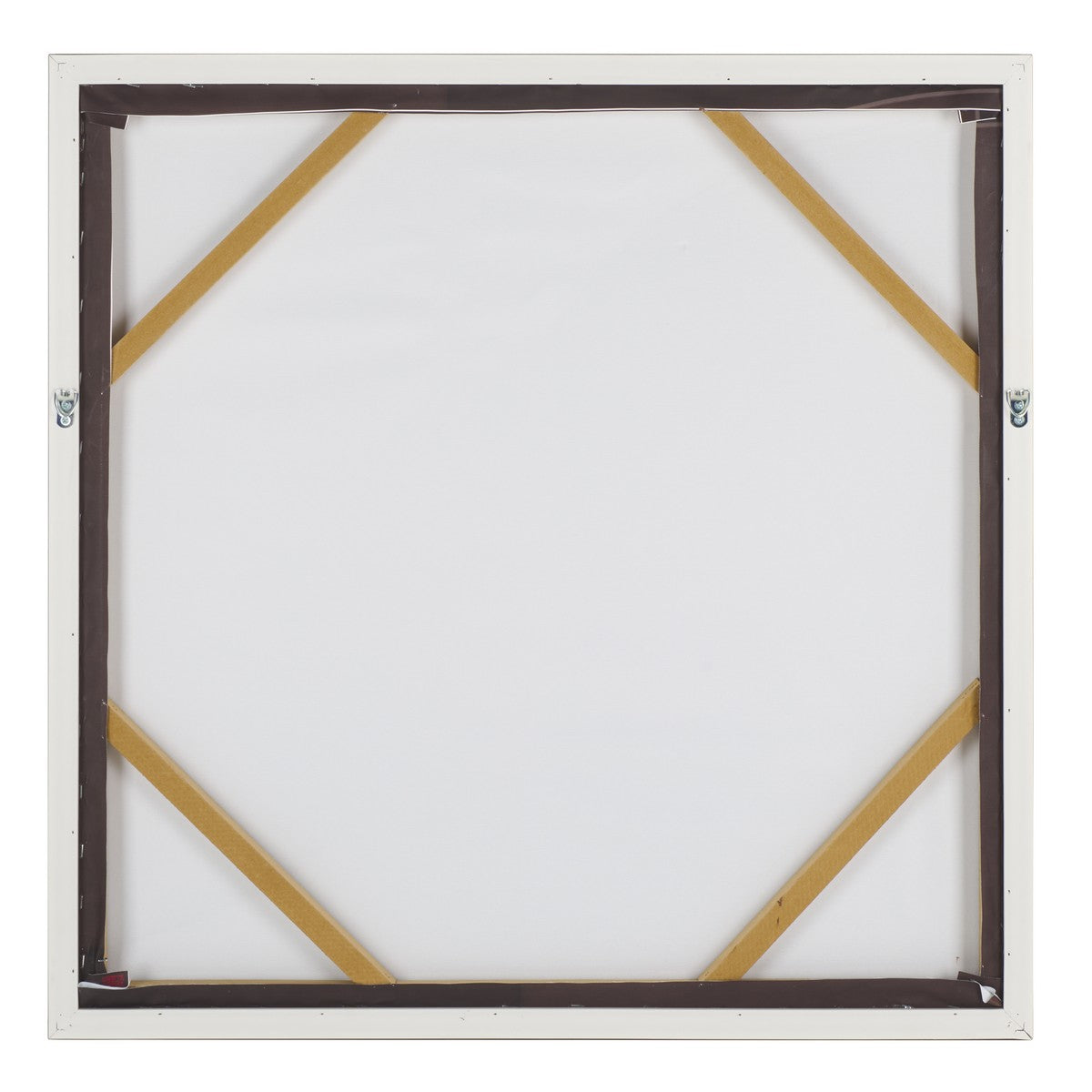 Square filter with gold straps and a black frame on a white background