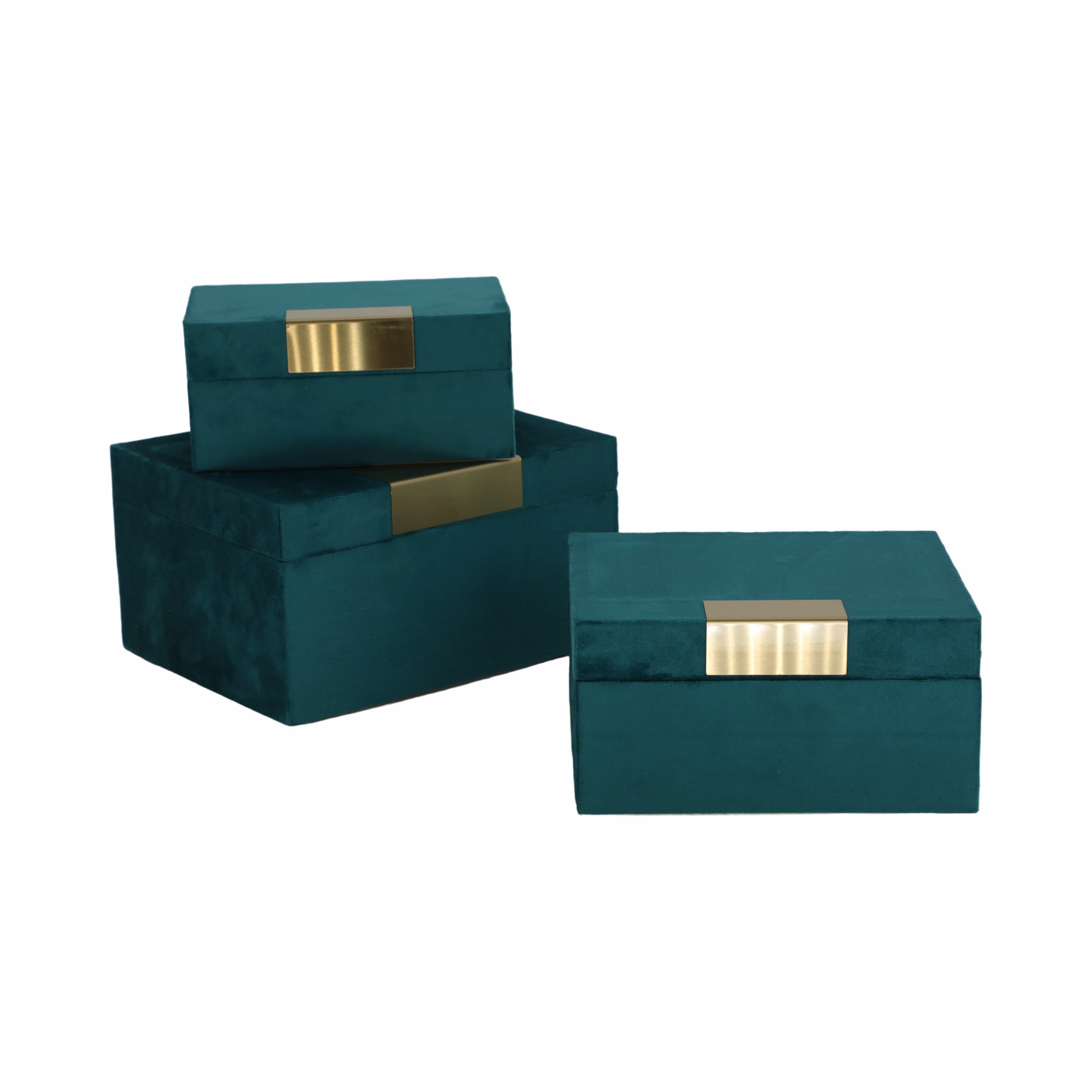 Sylvian Velvet Jewelry Boxes, Set of 3