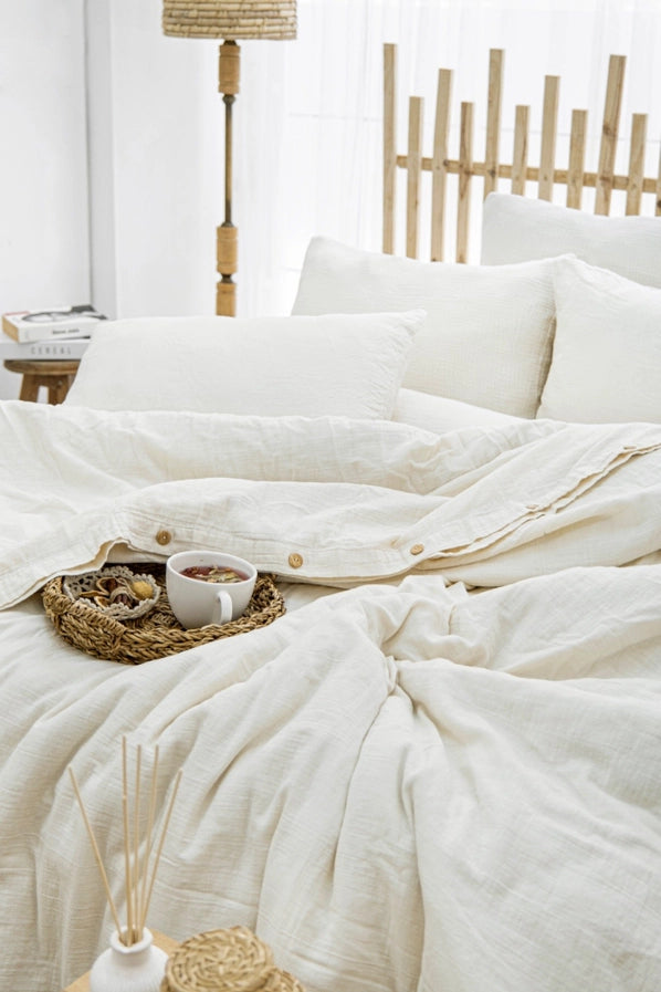 Gots Certified Organic Muslin Duvet Cover Set Natural Color