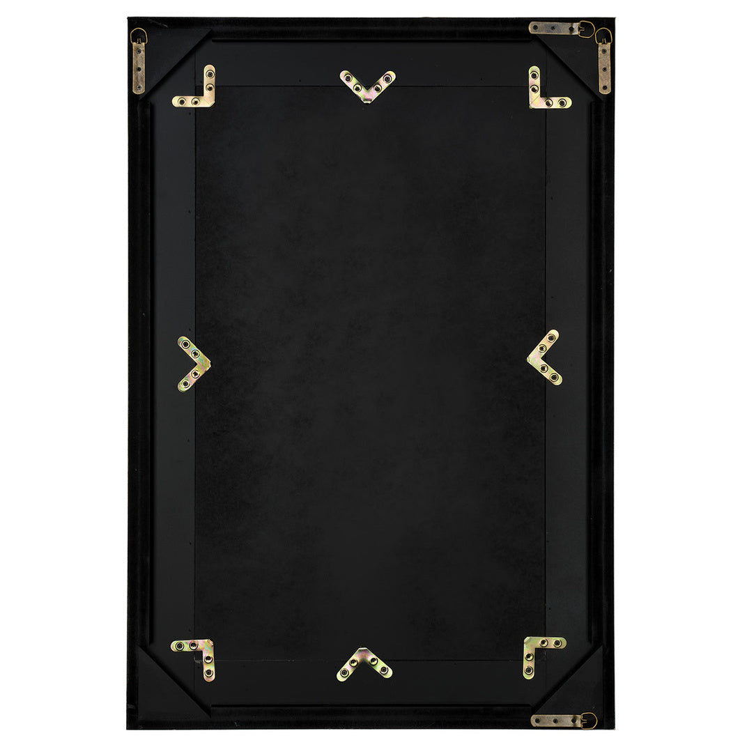 Back of rectangular mirror with d-loops for hanging