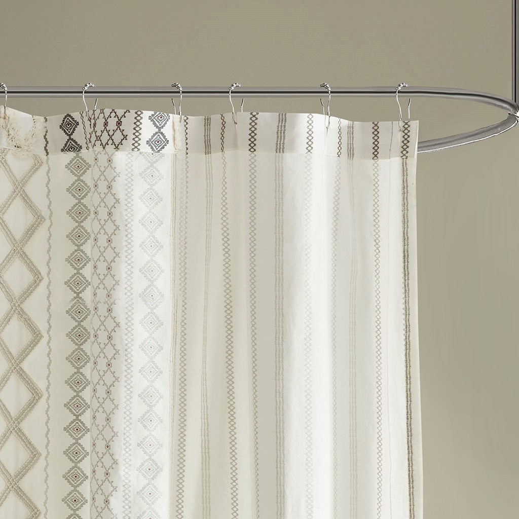 Aztec Chenille Tufted Shower Curtain