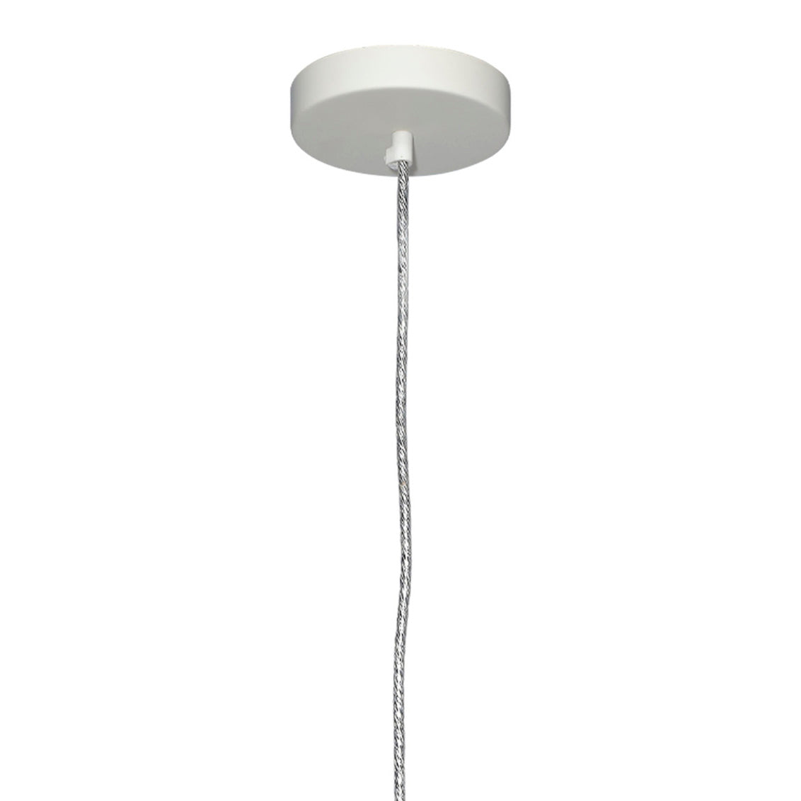 White pendant light fixture on a white background