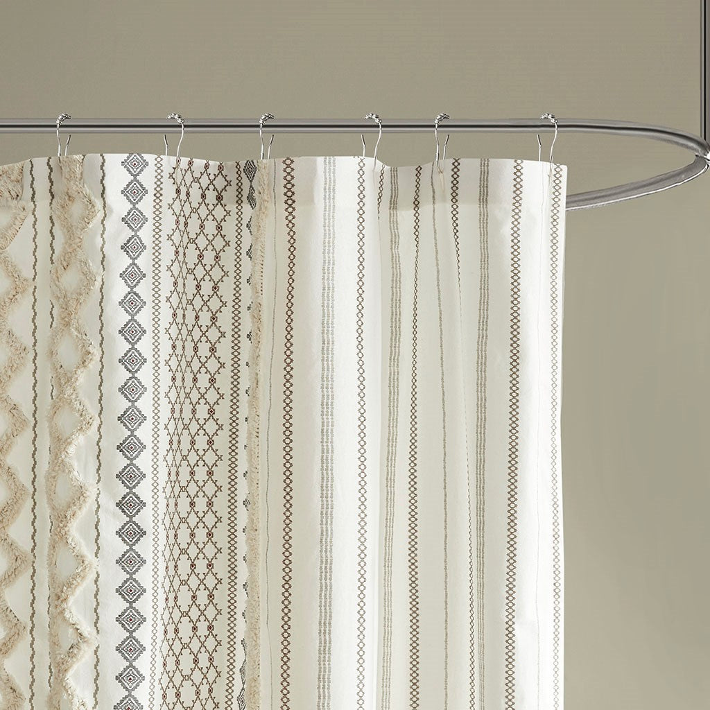 Aztec Chenille Tufted Shower Curtain