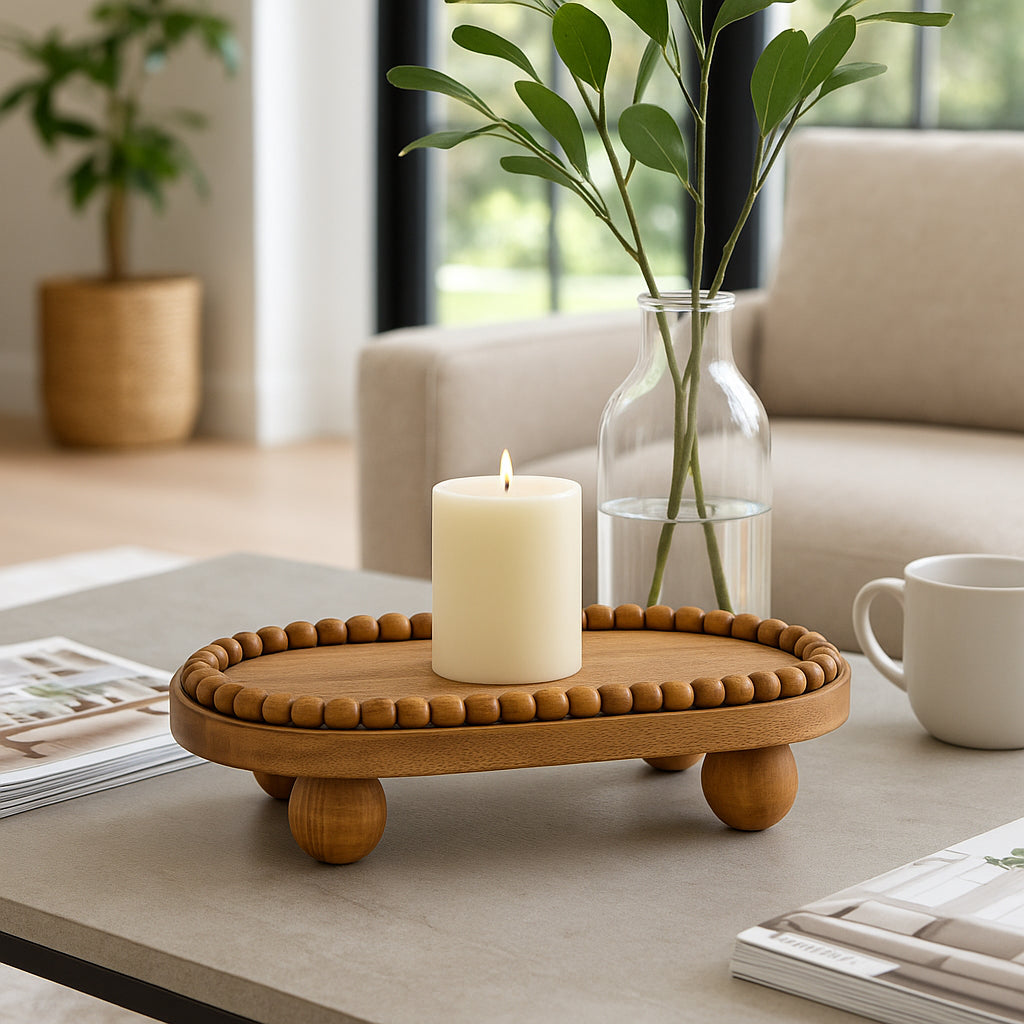 Mistral Beaded Oval Tray