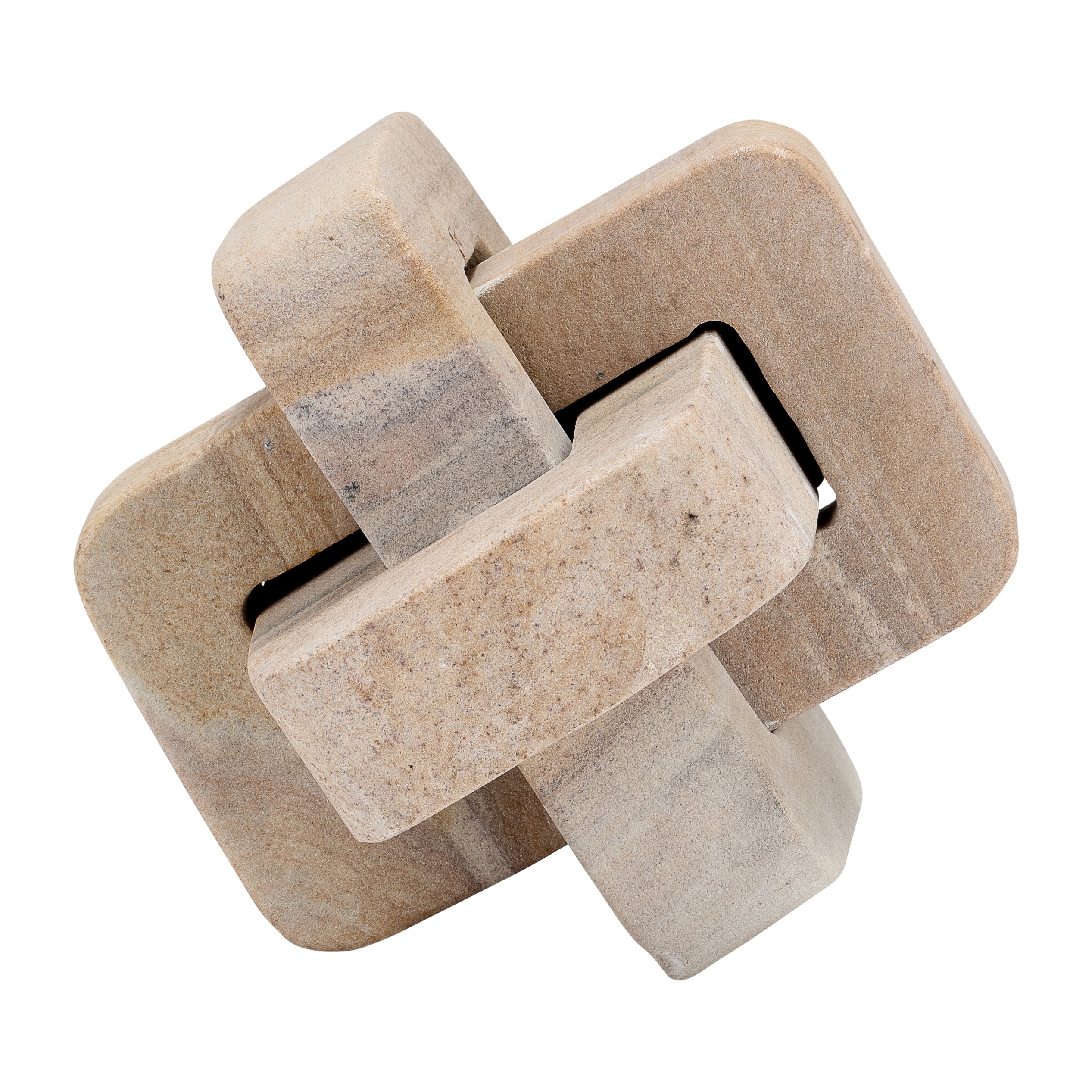 Beige stone puzzle on a white background
