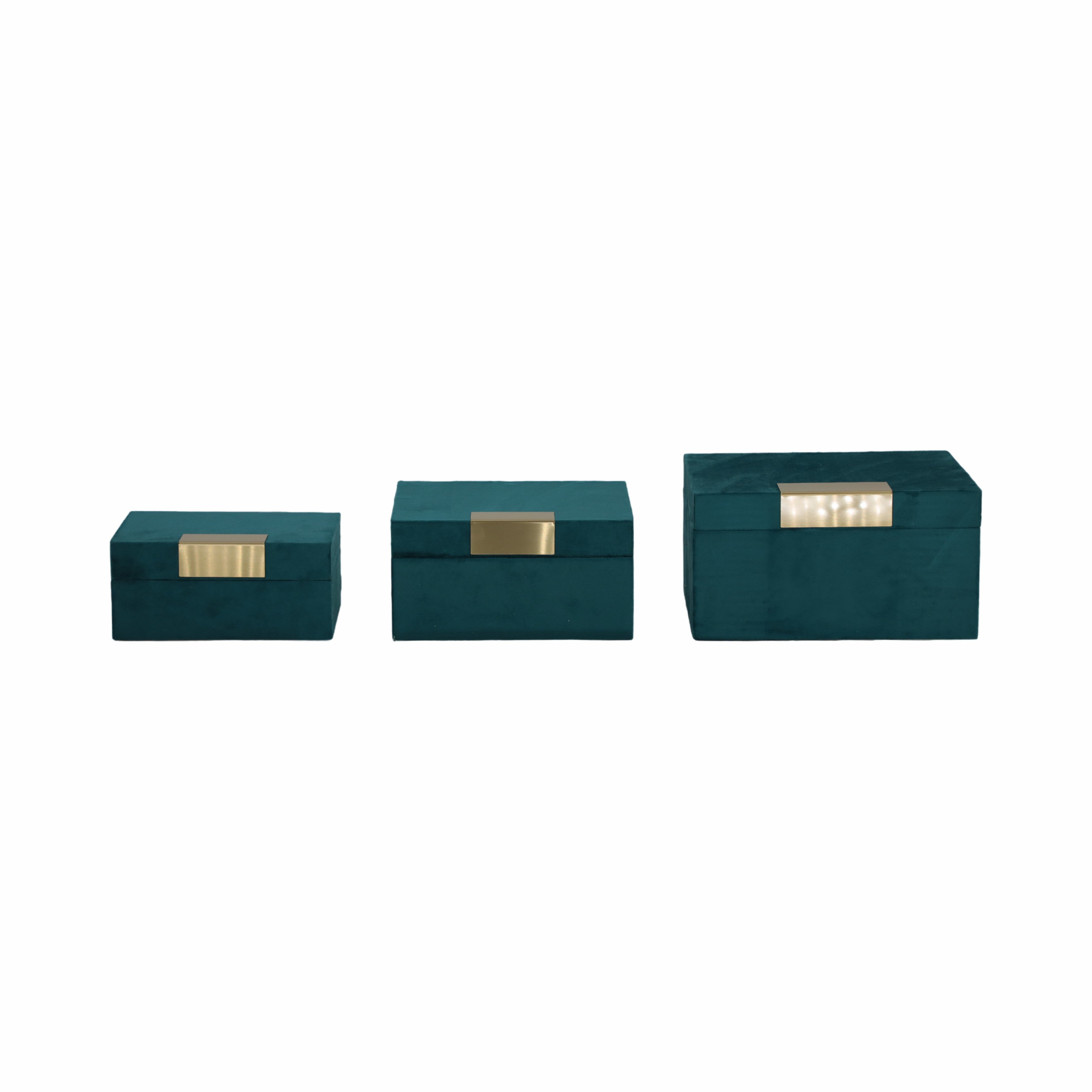 Sylvian Velvet Jewelry Boxes, Set of 3