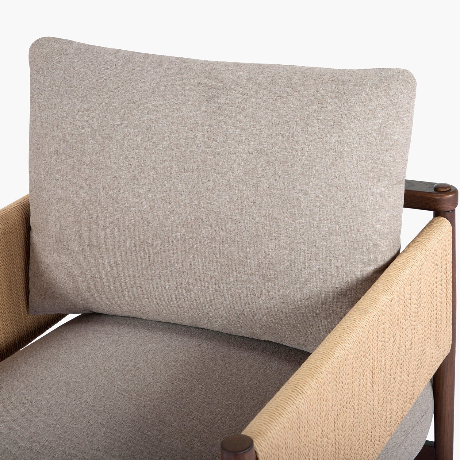 Chair with a gray cushion on a white background