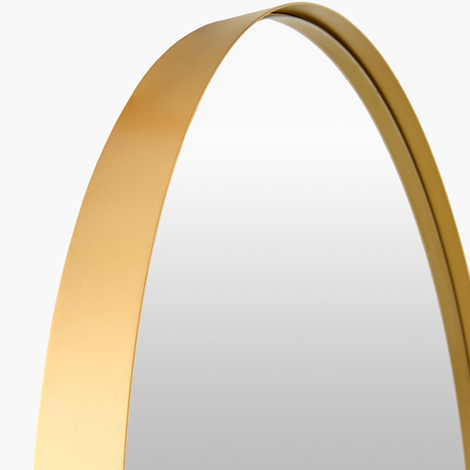 Gold-framed mirror on a white background