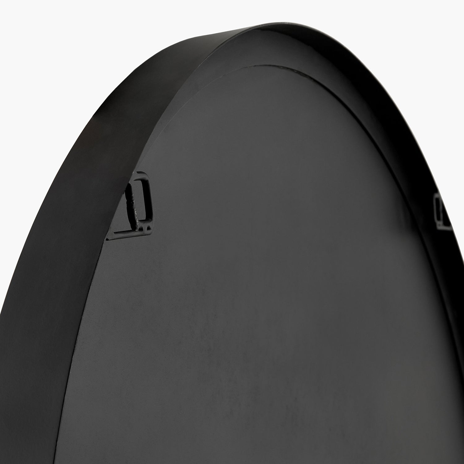 Black mirror backing on a white background