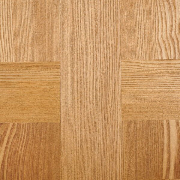 Close-up of a wooden swatch with a parquet pattern