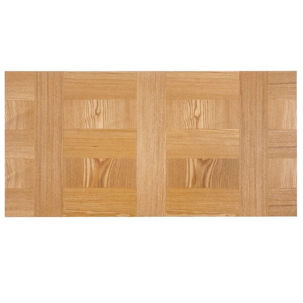 Wooden tabletop with a checkered pattern on a white background