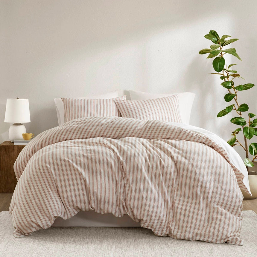 3 Piece Classic Stripe Down Pattern Duvet Set
