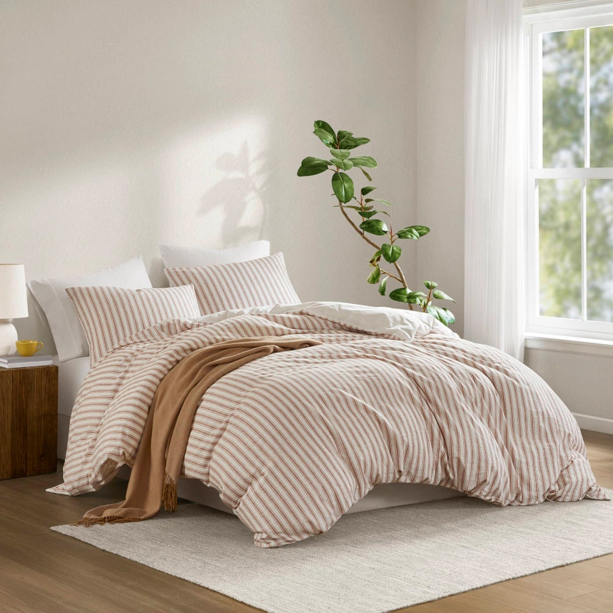 3 Piece Classic Stripe Down Pattern Duvet Set