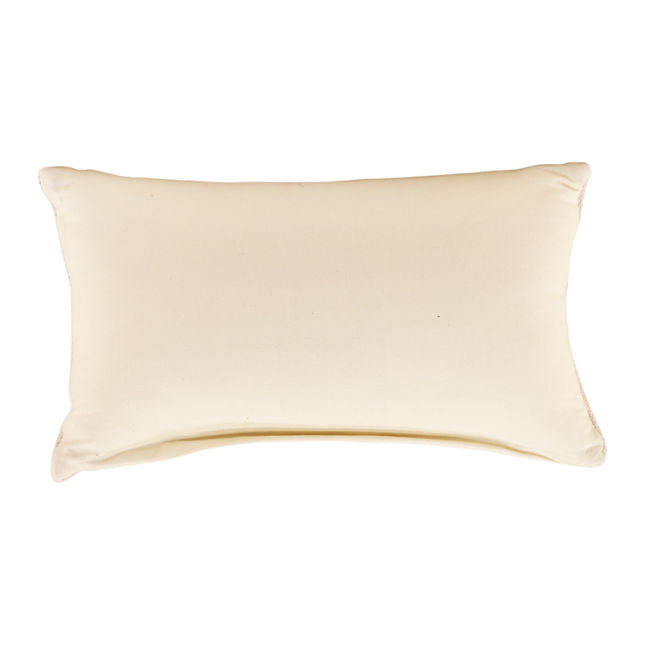 Beige satin pillow on a white background