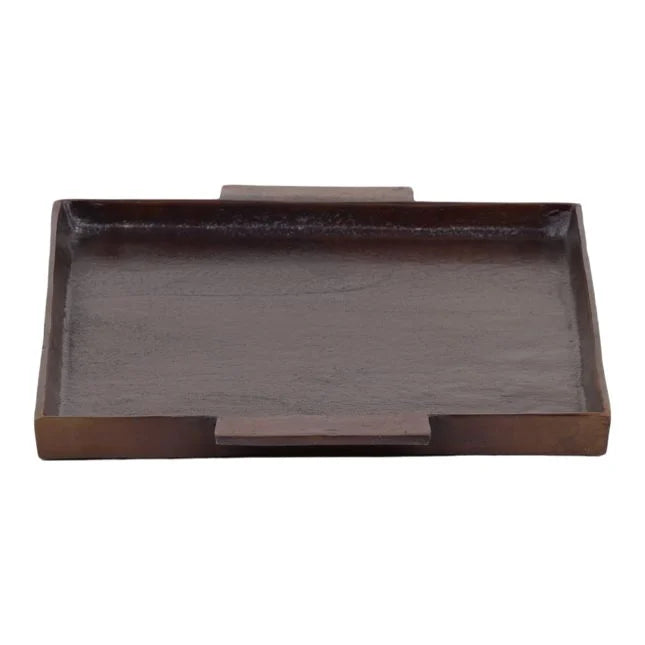 Brown rectangular tray on a white background