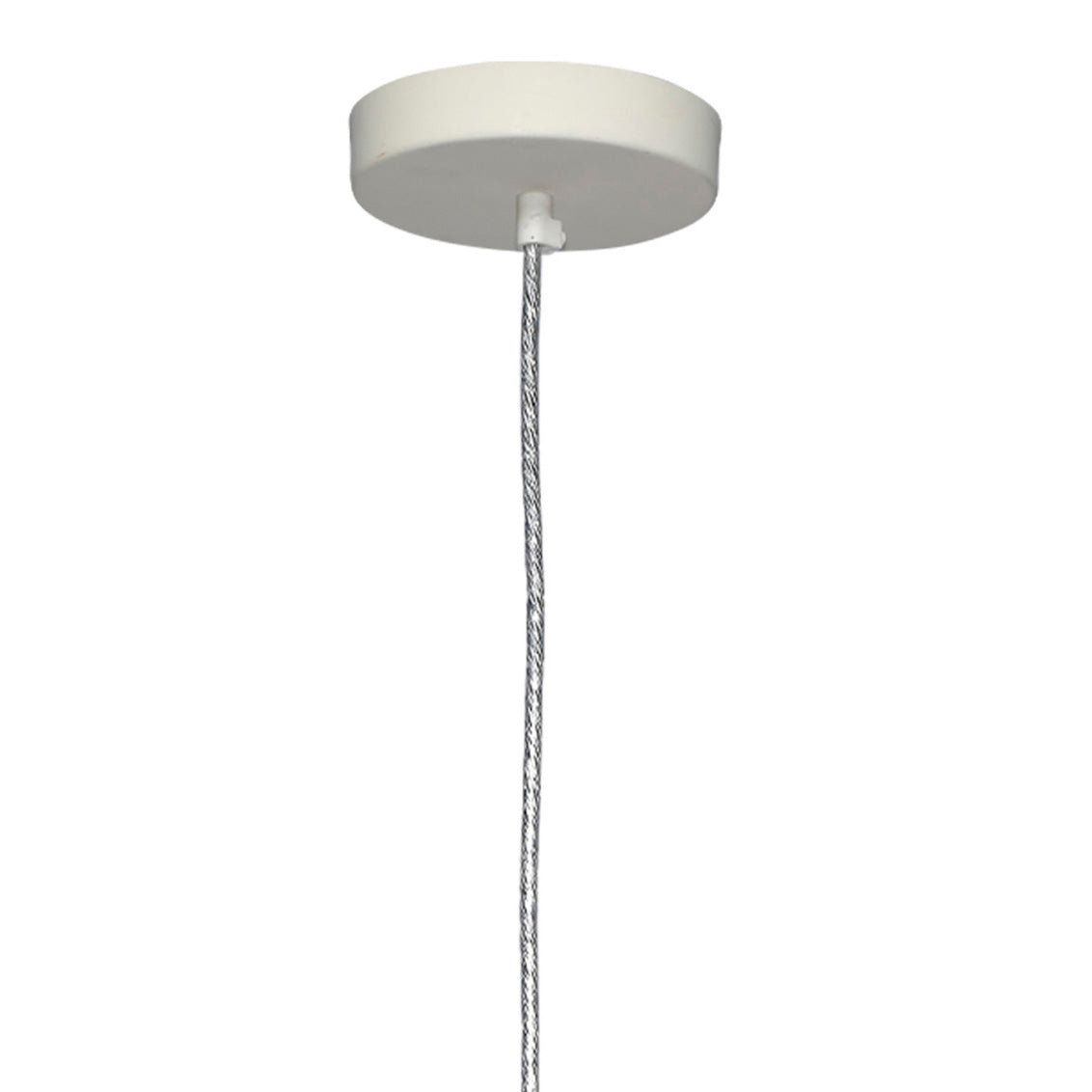 White ceiling light fixture with a rope-like design on a white background