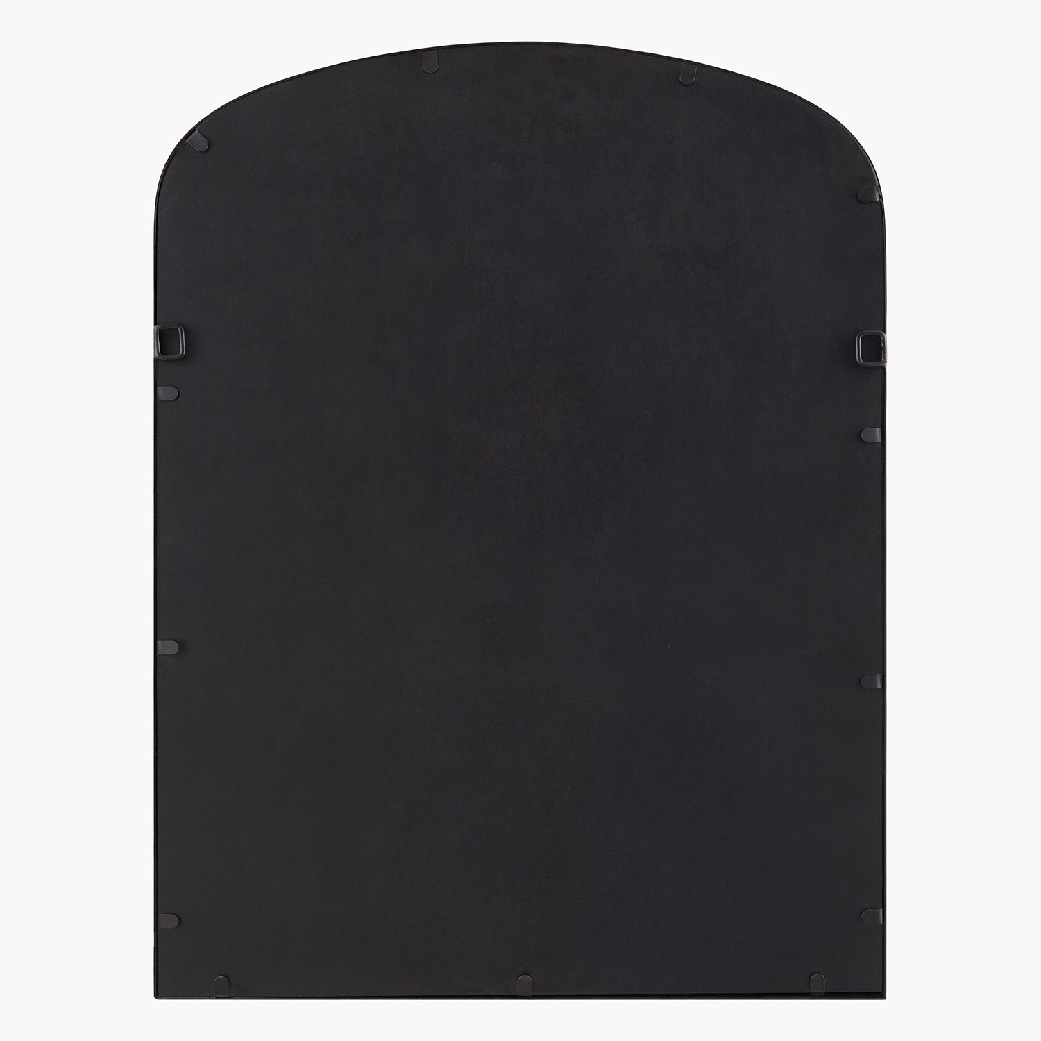 Black rectangular object with rounded corners on a white background