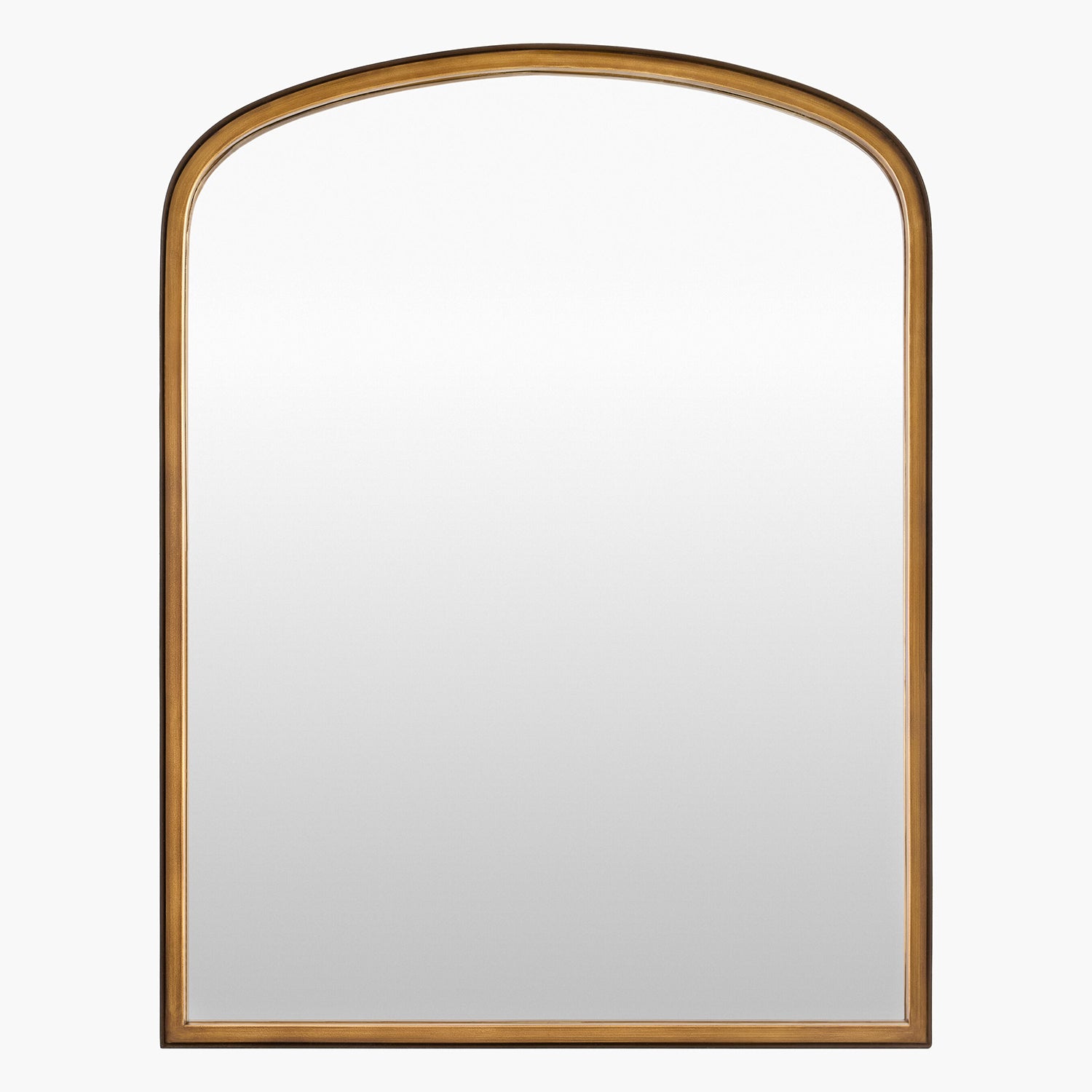 Gold-framed mirror on a white background