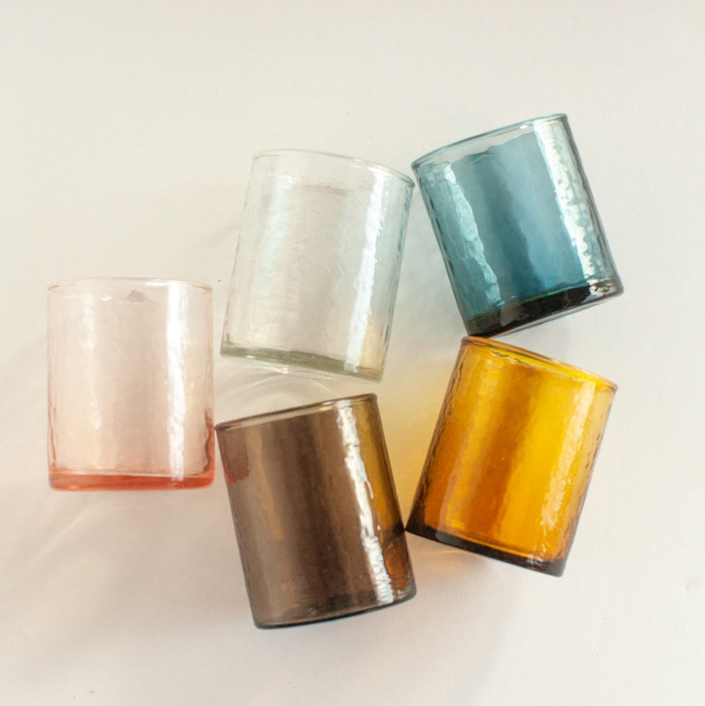 Recycled Hammered Glasses - Set of 4