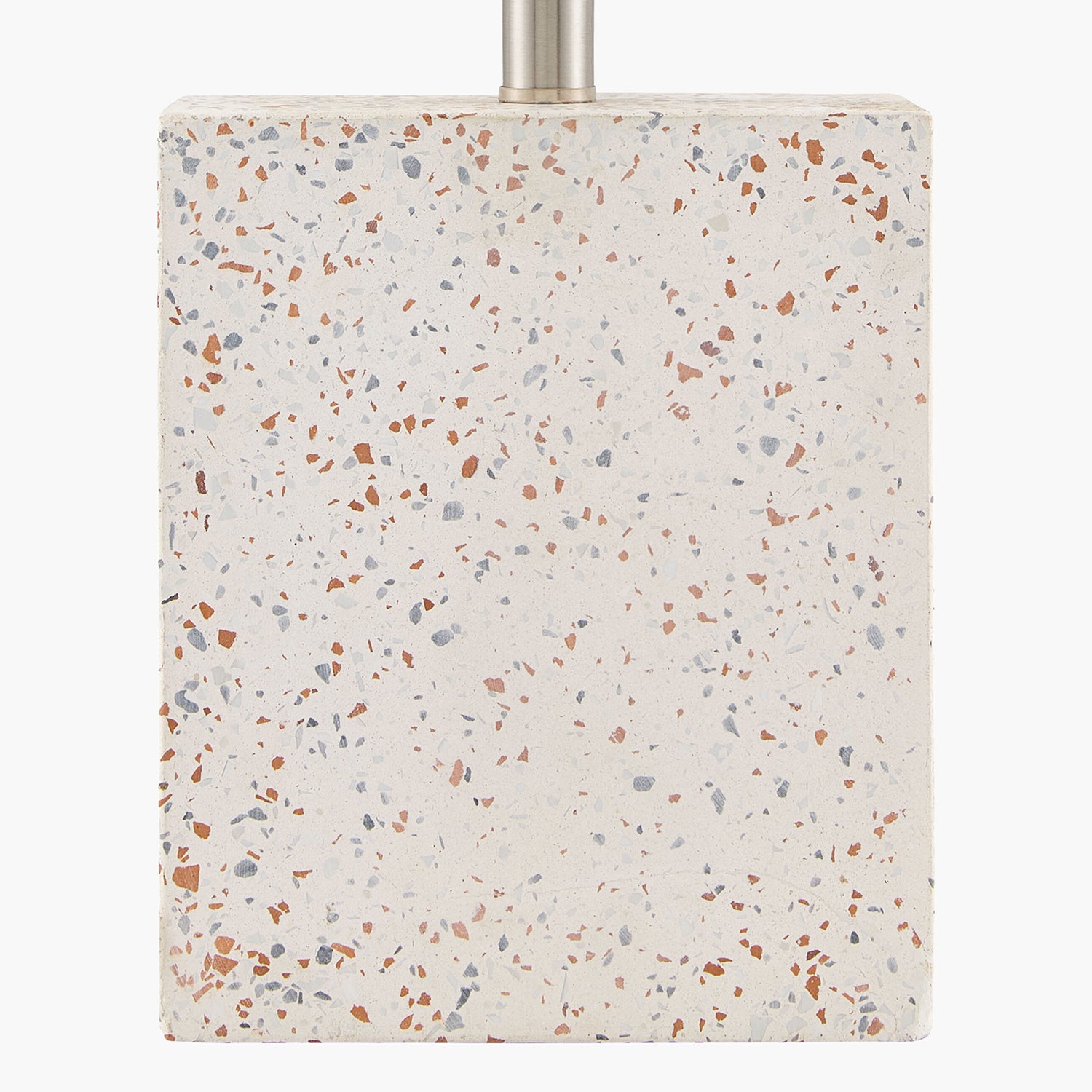 Decorative bottle with terrazzo pattern on a white background