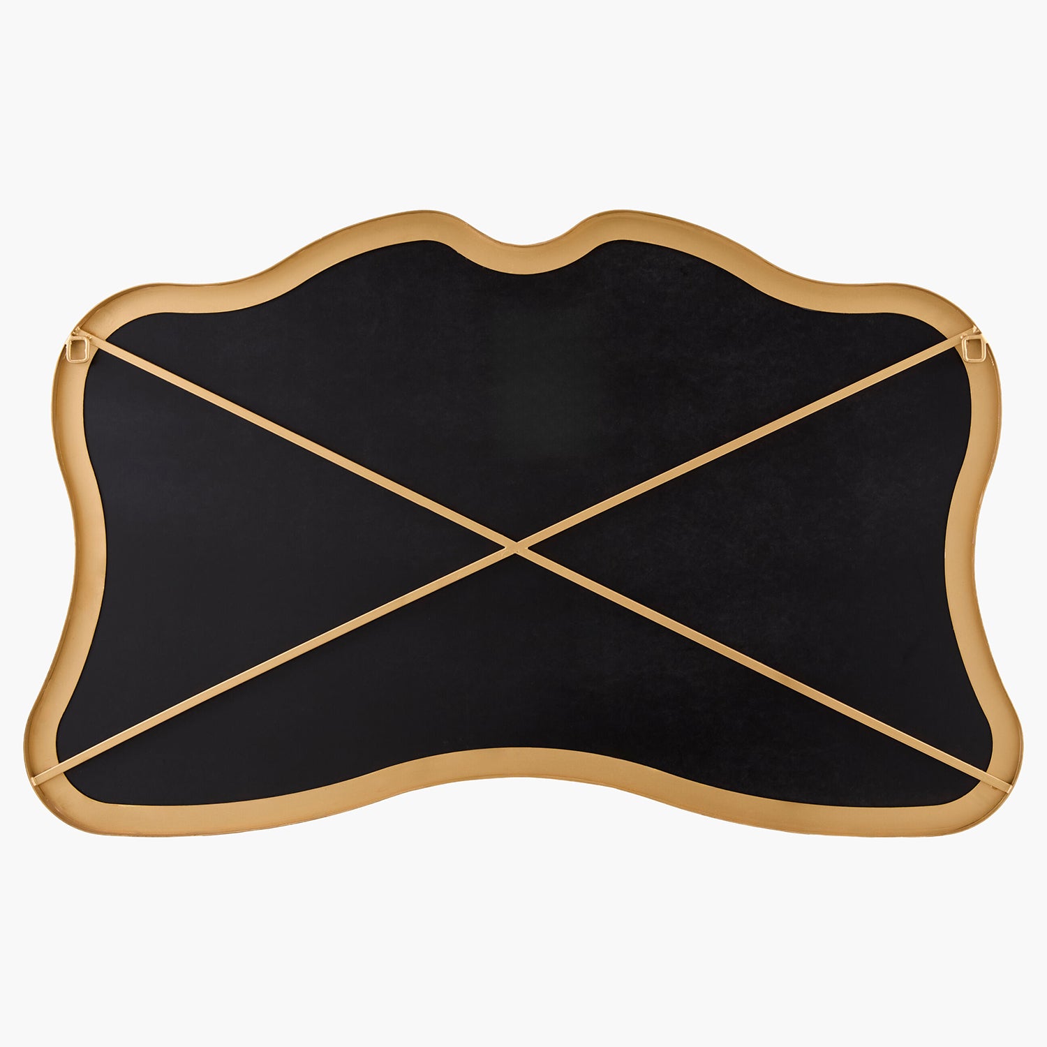 Blackboard of gold mirror frame on a white background