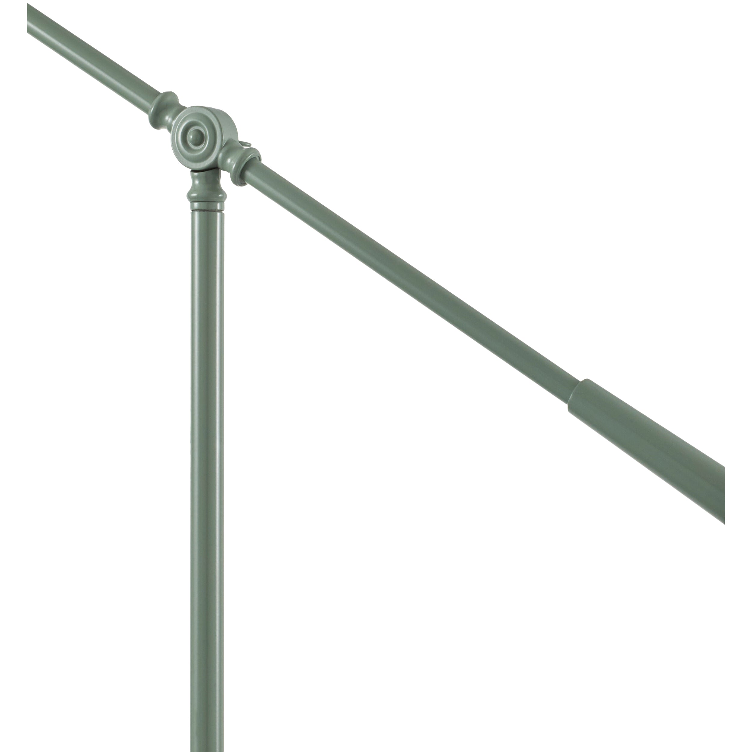 Green metal floor lamp body detail