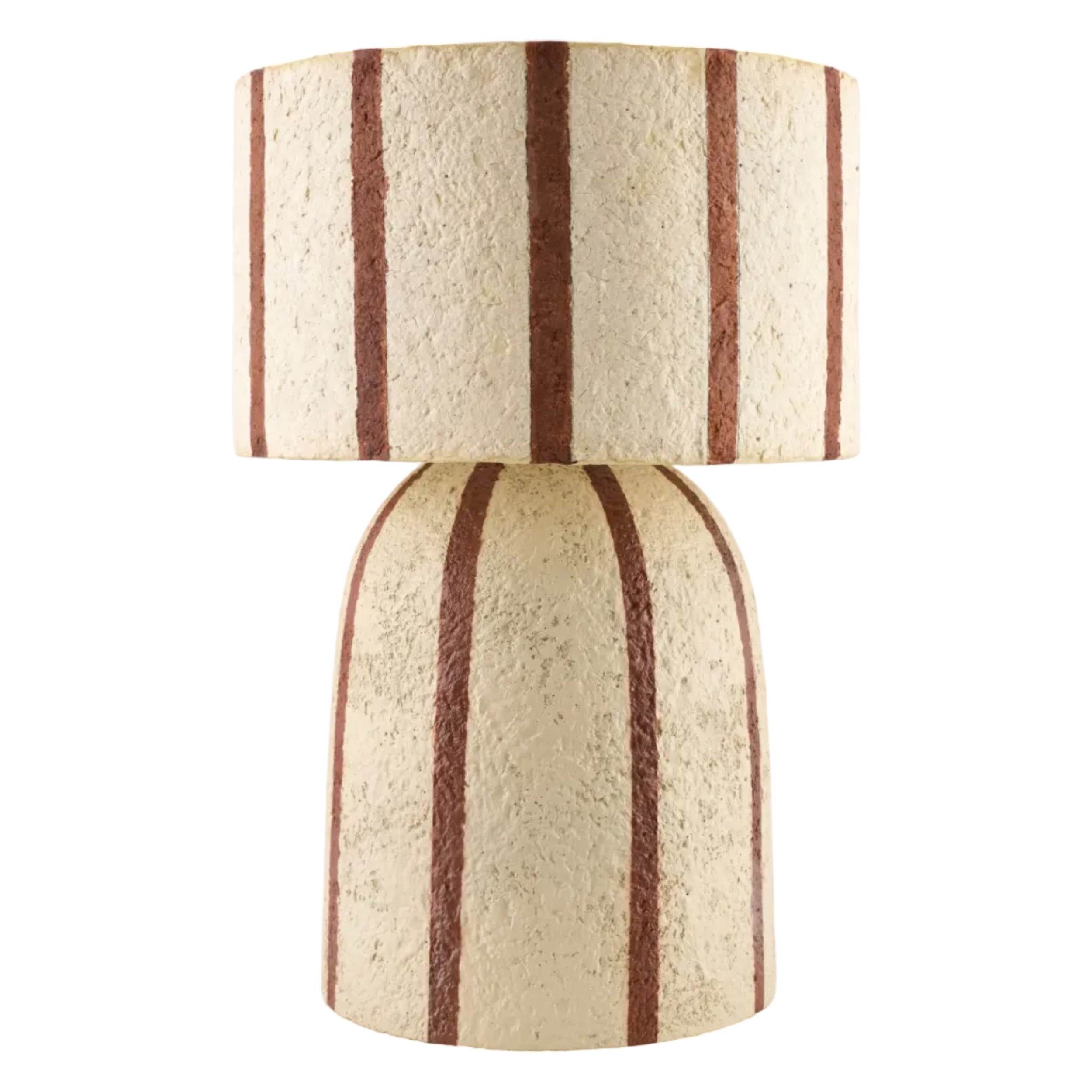 table lamp with brown stripes on a white background