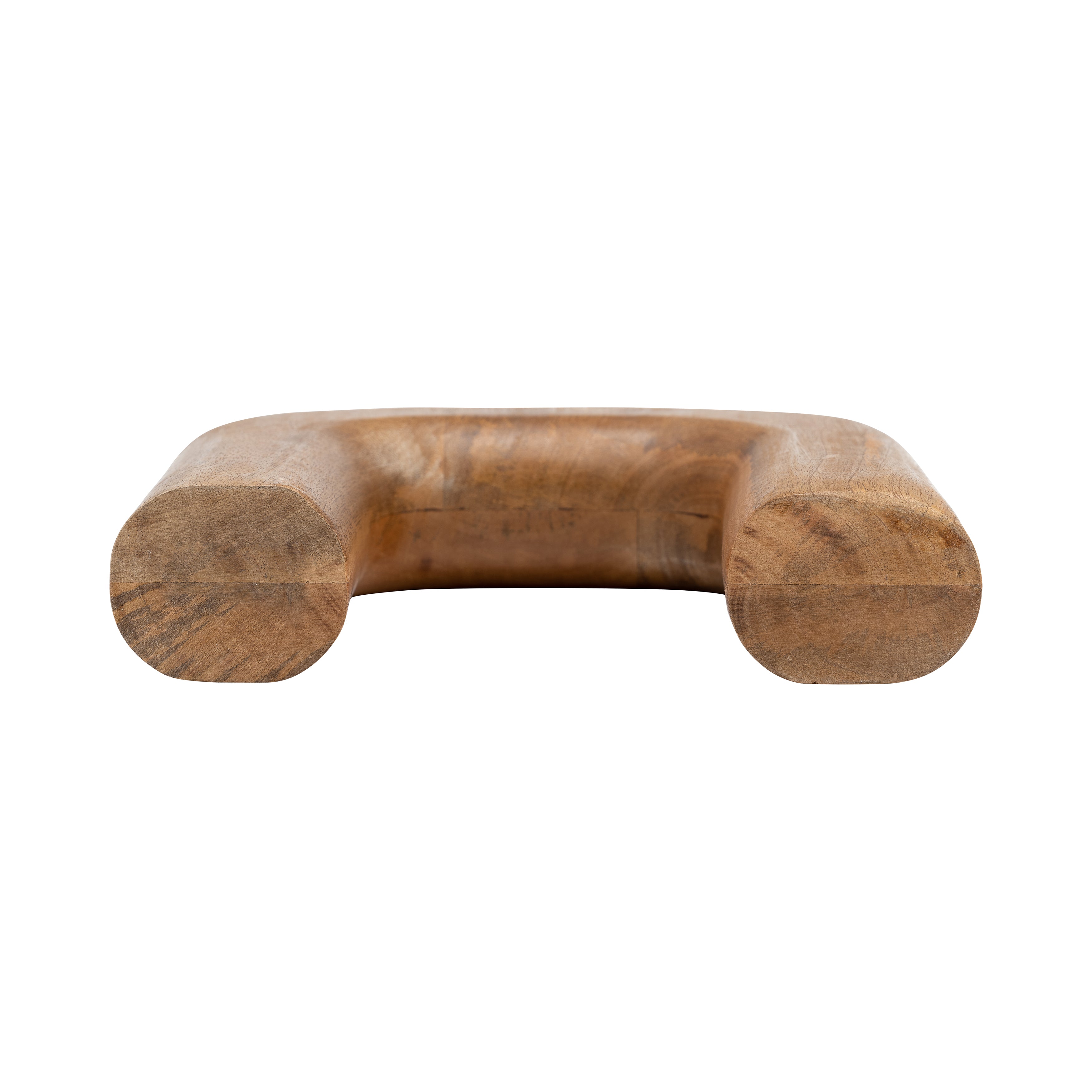 Wooden phone receiver on a white background