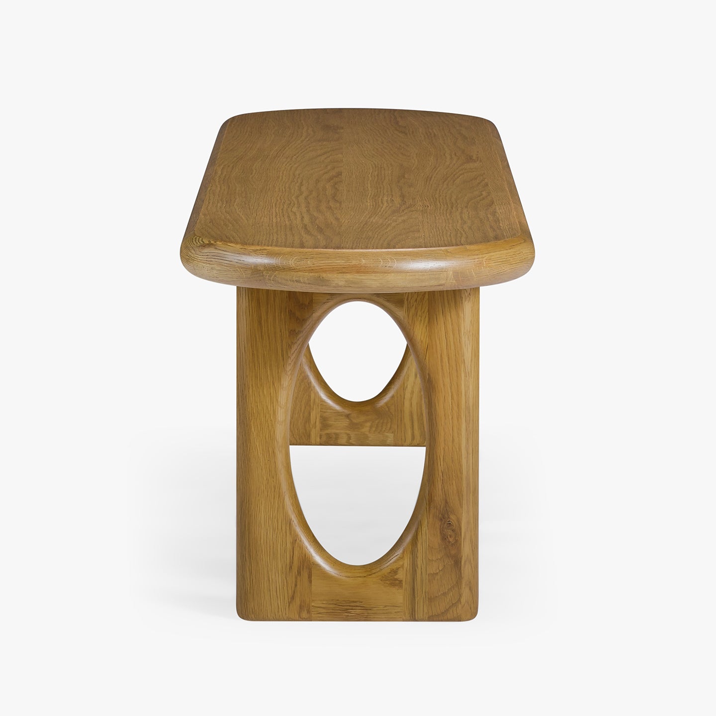 Wooden stool with a minimalist design on a white background