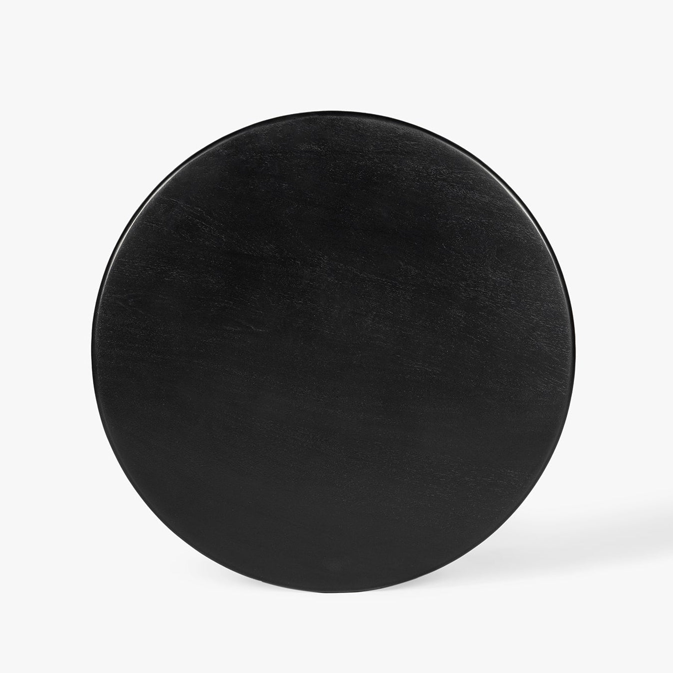 Black wooden round end table top 