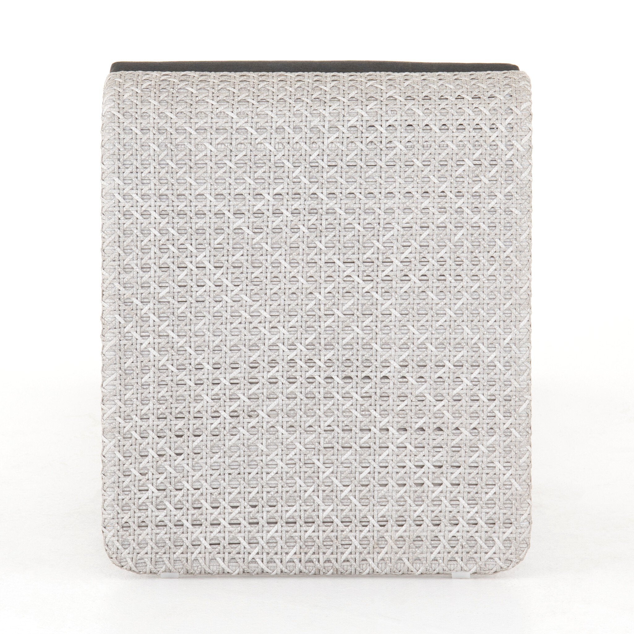Textured gray square object on a white background