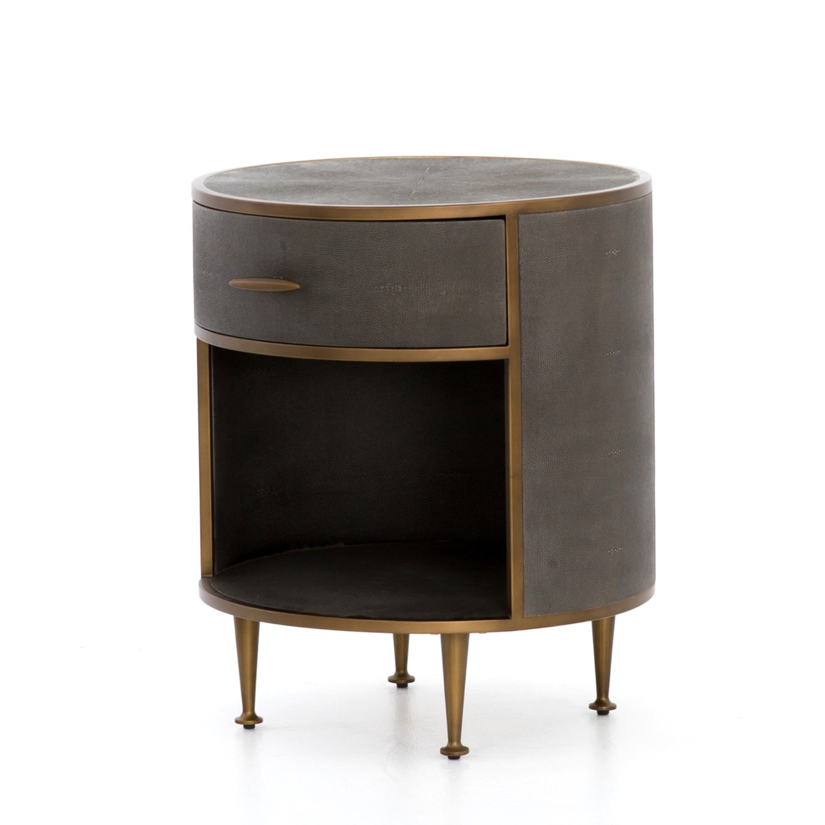Shagreen Round Nightstand