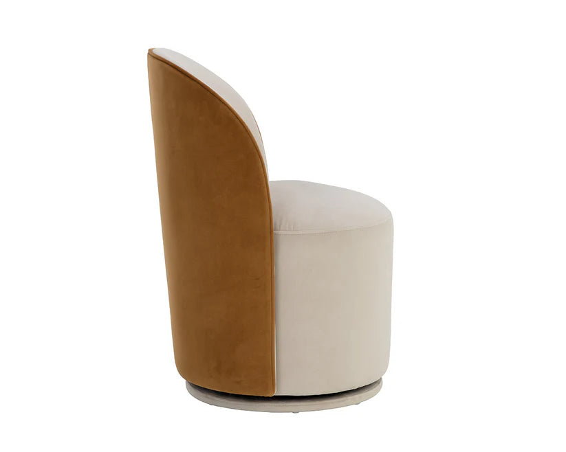 Chair with brown and white design on a white background