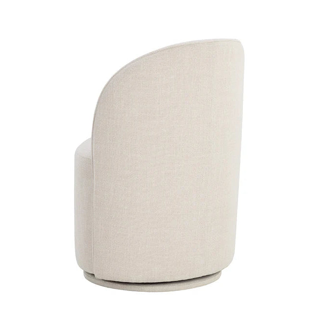 Beige fabric armchair on a white background