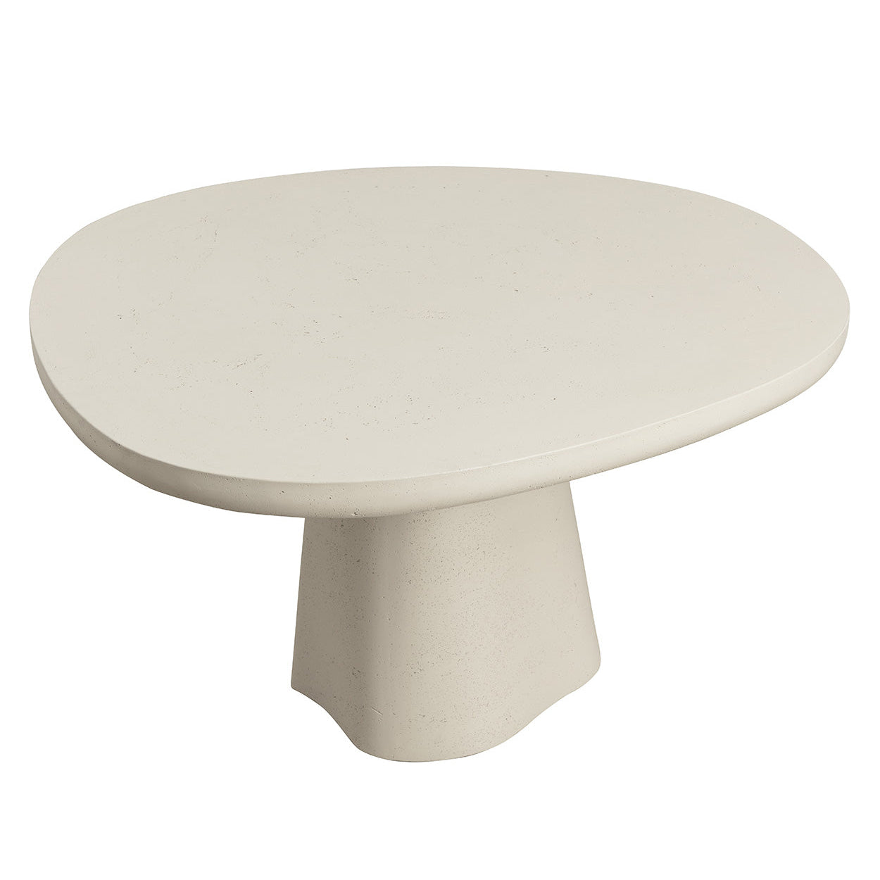 Round concrete table on a white background